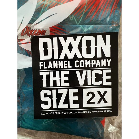 Dixxon Flannel Co. The Vice Miami-Inspired Button-Up Shirt 2X - Picture 4 of 5
